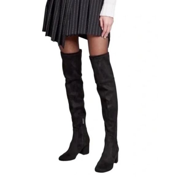 New! Sam Edelman Varona Over the Knee Boot Black Suede Boot Size 7.5 M A - Picture 1 of 8